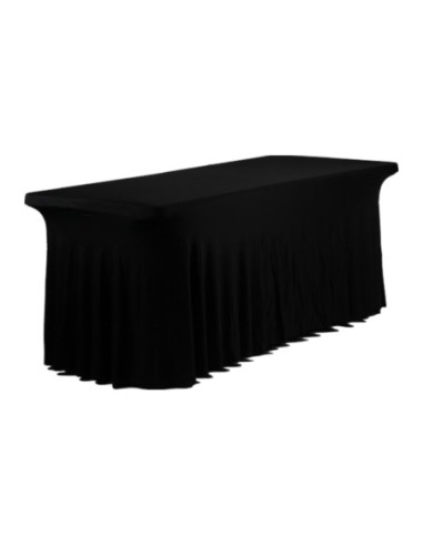 Housse Ondulée Spandex NOIRE pour table pliante rectangle 183cm x 76cm