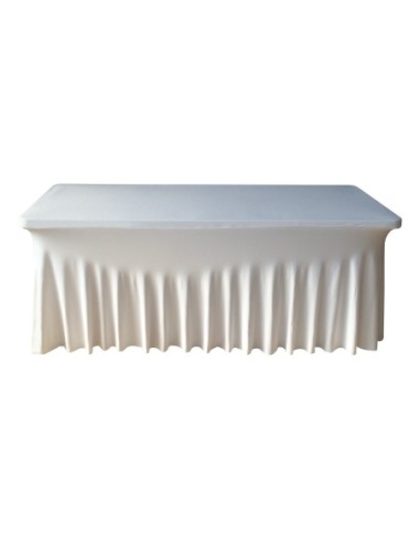 Housse Ondulée Spandex BLANCHE pour table pliante rectangle 183cm x 76cm