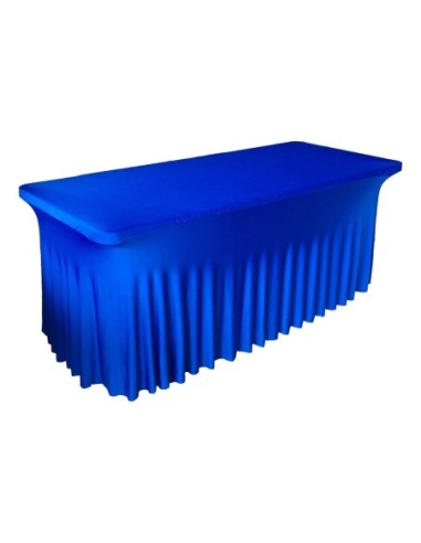 Housse Ondulée Spandex BLEUE pour table pliante rectangle 183cm x 76cm