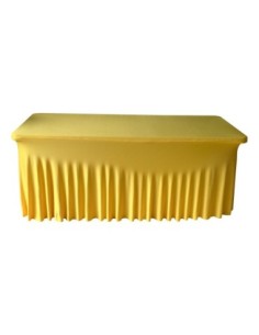 Housse Ondulée Spandex JAUNE pour table pliante rectangle 183cm x 76cm 2