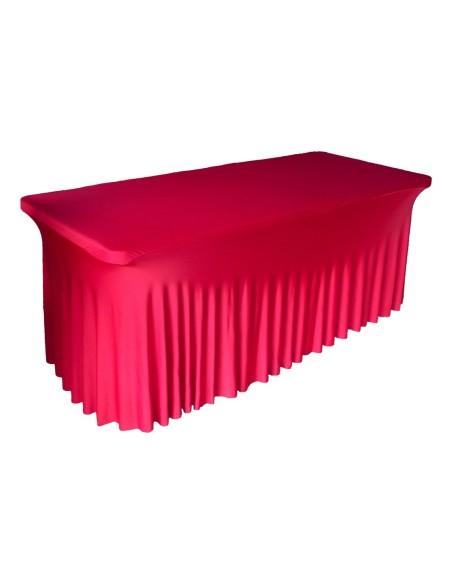 Housse Ondulée Spandex ROUGE pour table pliante rectangle 183cm x 76cm