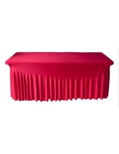 Housse Ondulée Spandex ROUGE pour table pliante rectangle 183cm x 76cm 2
