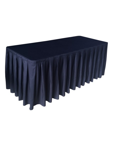 Nappe Ondulée 4 Polyester NOIRE pour table pliante rectangle 183cm x 76cm