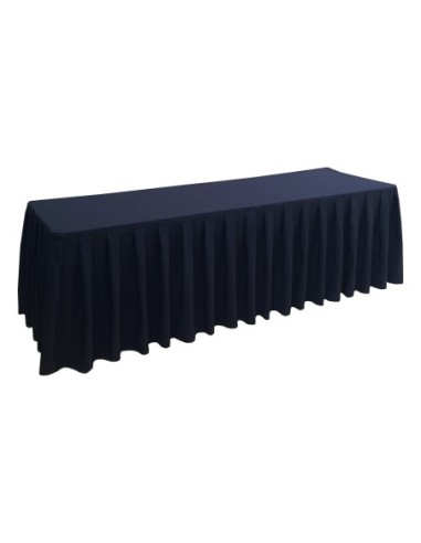 Nappe Ondulée 4  NOIRE pour table pliante rectangle 240cm x 76cm