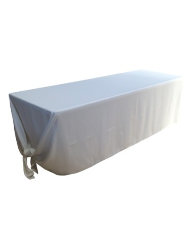 Nappe Lisse 3 Spandex BLANCHE pour table pliante rectangle 240cm x 76cm