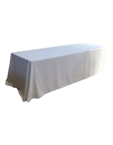 Nappe Lisse 3 Spandex BLANCHE pour table pliante rectangle 240cm x 76cm