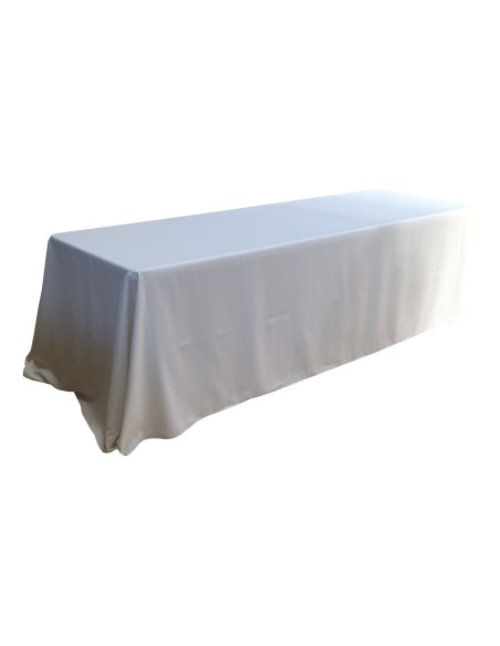 Nappe Lisse 3 Spandex BLANCHE pour table pliante rectangle 240cm x 76cm