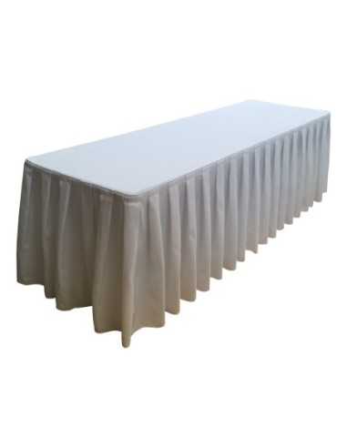 Nappe Ondulée 4  BLANCHE pour table pliante rectangle 240cm x 76cm