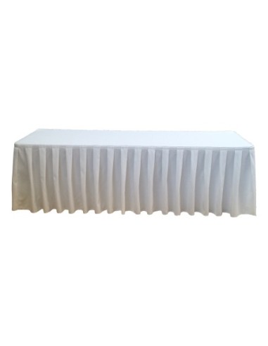 Nappe Ondulée 4  BLANCHE pour table pliante rectangle 240cm x 76cm