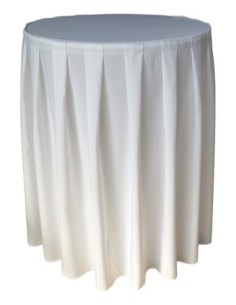 Nappe Ondulée 3 Polyester BLANCHE pour table pliante ronde mange debout Diamètre 80cm