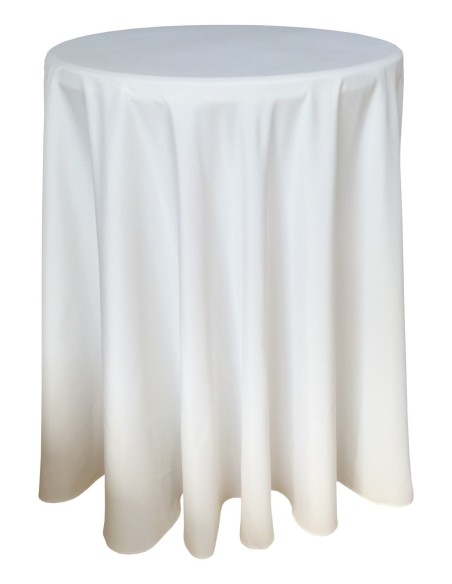 Nappe Ondulée 3 Polyester BLANCHE pour table pliante ronde mange debout Diamètre 80cm