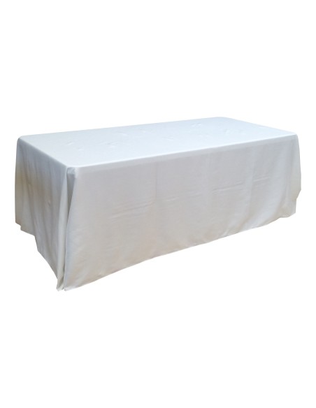 Nappe Lisse Style 3 BLANCHE pour table pliante rectangle 200cm x 90cm