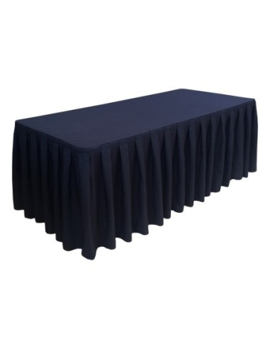 Nappe Ondulée Style 4 NOIRE pour table pliante rectangle 200cm x 90cm