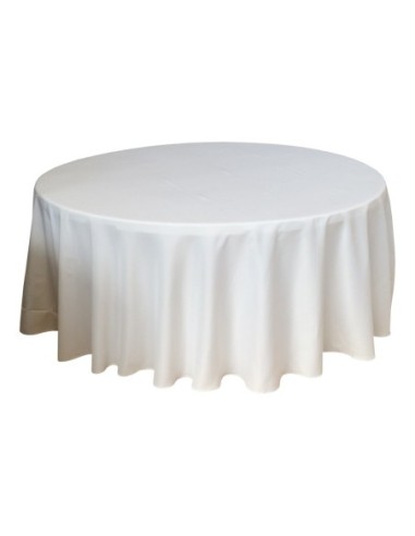 Housse Ondulée 3 Polyester BLANCHE pour table pliante ronde Diamètre 180 cm