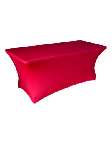 Housse Lisse Spandex ROUGE pour table pliante rectangle 200cm x 90cm