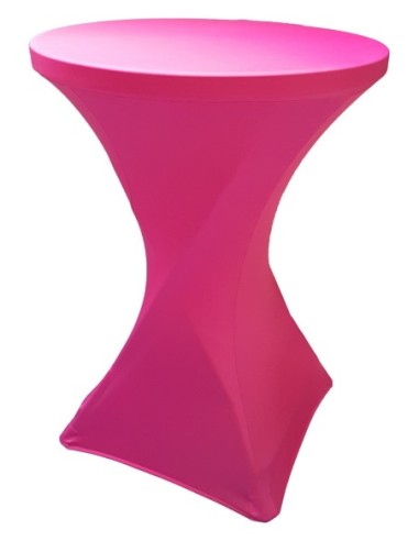 Housse Lisse Spandex ROSE FUSHIA pour table pliante ronde mange debout