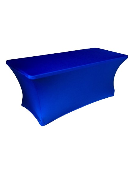 Housse Lisse Spandex BLEUE pour table pliante rectangle 122cm x 61cm