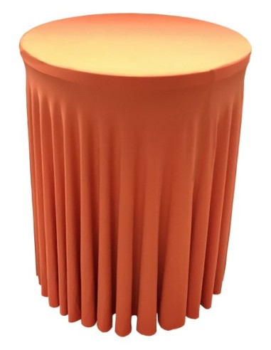 Housse Ondulée ORANGE Spandex pour table pliante Mange debout Diamètre 80 cm