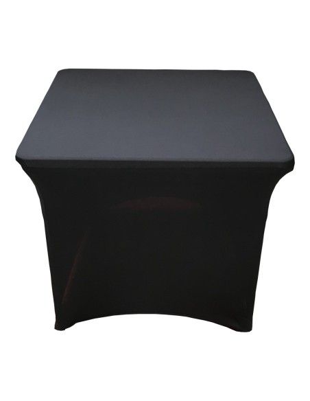 housse lisse spandex NOIRE pour table pliante carrée 87cm x 87cm