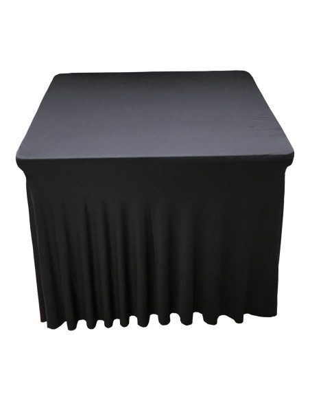 Housse Ondulée Spandex NOIRE pour table pliante carrée 87cm x 87cm