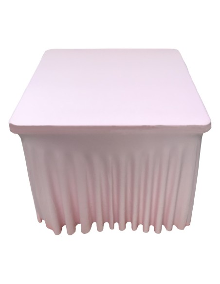 Housse Ondulée Spandex ROSE pour table pliante carrée 87cm x 87cm