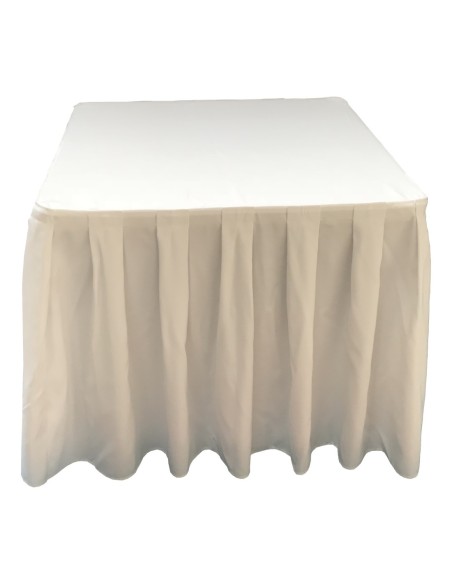 Nappe Ondulée 4 Polyester BLANCHE pour table pliante carrée 87cm x 87cm