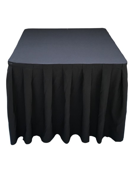 nappe Ondulée 4 Polyester NOIRE pour table pliante carrée 87cm x 87cm