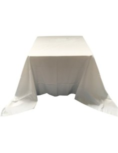 Nappe Ondulée 3 Polyester BLANCHE pour table pliante carrée 87cm x 87cm