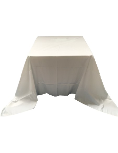 Nappe Ondulée 3 Polyester BLANCHE pour table pliante carrée 87cm x 87cm 