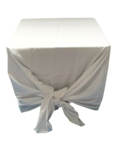 Nappe Ondulée 3 Polyester BLANCHE pour table pliante carrée 87cm x 87cm  2