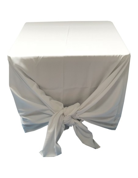 Nappe Ondulée 3 Polyester BLANCHE pour table pliante carrée 87cm x 87cm