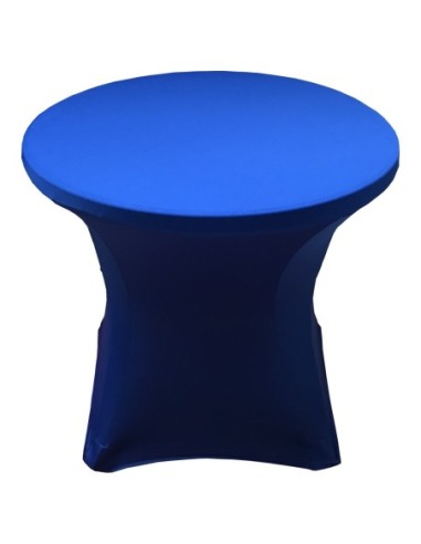 Housse Lisse Spandex BLEUE pour table pliante ronde