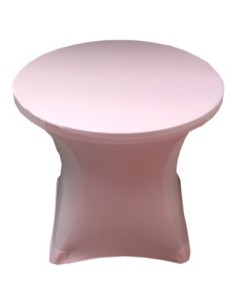 Housse Lisse Spandex ARGENTEE pour table pliante ronde