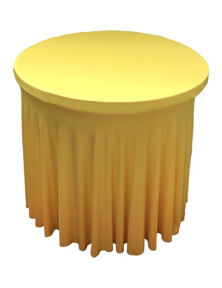 Housse Ondulée JAUNE Spandex pour table pliante Mange debout Diamètre 80 cm