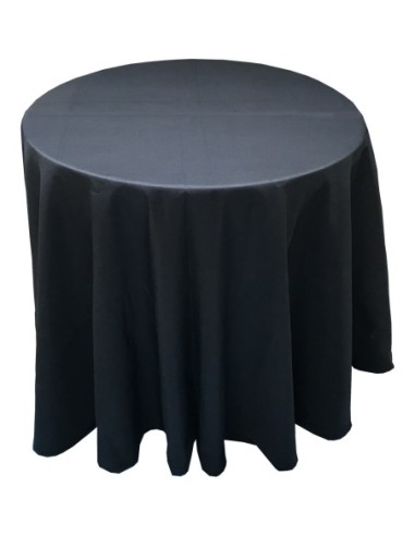 Nappe Ondulée 4 Polyester NOIRE pour table pliante ronde mange debout Diamètre 80cm