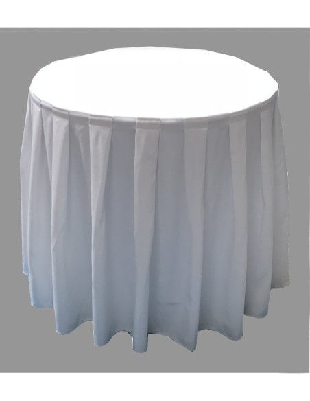 Housse Ondulée 4 Polyester BLANCHE pour table pliante ronde Diamètre 150 cm