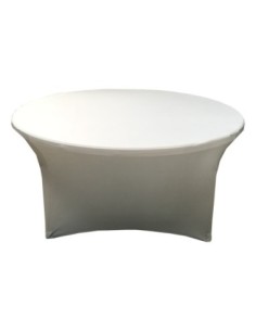 Housse Lisse Spandex ORANGE pour table pliante ronde Diamètre 150 cm