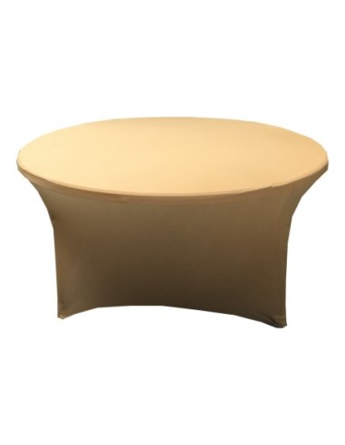 Housse Lisse Spandex ARGENTEE pour table pliante ronde Diamètre 150 cm