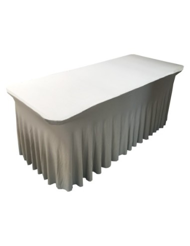 Housse Ondulée Spandex DOREE pour table pliante rectangle 122cm x 61cm