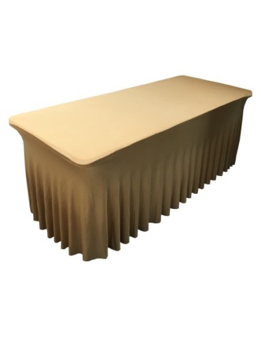 Housse Ondulée Spandex DOREE pour table pliante rectangle 200cm x 90cm