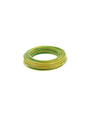 Câble électrique HO7VU 1,5mm² vert/Jaune, 100ml