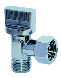 Robinet chasse 1/4 de tour en équerre chromé, filetage 12x17 - BOUTTÉ - 1114114