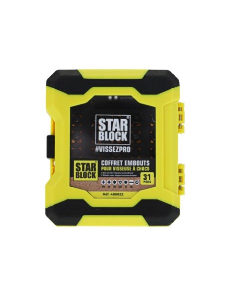 Coffret embouts de vissage Tx, Pz, Ph, Sl, Hex – 31 pièces - STAR BLOCK
