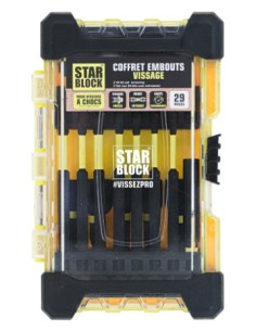 Coffret embouts de vissage Tx, Pz, Ph + douilles magnétiques – 29 pièces - STAR BLOCK