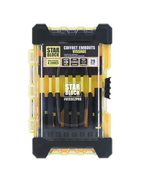 Coffret embouts de vissage Tx, Pz, Ph + douilles magnétiques – 29 pièces - STAR BLOCK