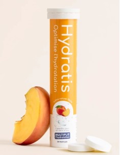 HYDRATIS - Solution d'Hydratation Aux Sels Minéraux 20 Comprimés Effervescents - Saveur Pêche