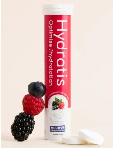 HYDRATIS - Solution d'Hydratation Aux Sels Minéraux 20 Comprimés Effervescents - Saveur Fruits des bois