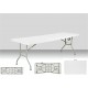 Table rectangulaire dimension 240 cm x 76 cm, pliante en malette