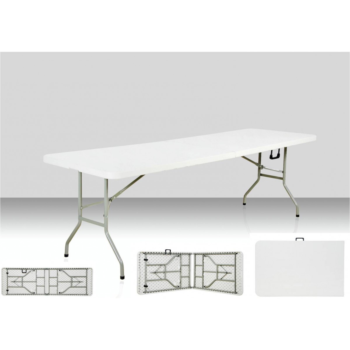 Table rectangulaire 240 x 76 cm pliante en malette - BJS Matériel TP