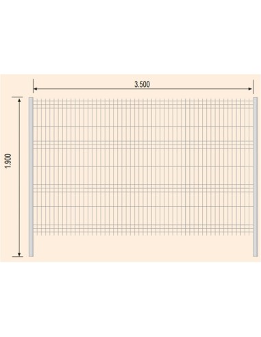 Clôture de chantier TM1 avec 2 poteaux tubes 